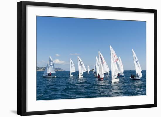 Sailboats Participating in Regatta, Ibiza, Balearic Islands, Spain, Mediterranean, Europe-Emanuele Ciccomartino-Framed Photographic Print