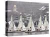 Sailboats Pass Faneuil Hall-null-Stretched Canvas