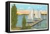 Sailboats, Pier, Buckeye Lake, Ohio-null-Framed Stretched Canvas