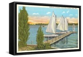 Sailboats, Pier, Buckeye Lake, Ohio-null-Framed Stretched Canvas