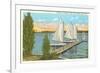 Sailboats, Pier, Buckeye Lake, Ohio-null-Framed Art Print