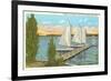 Sailboats, Pier, Buckeye Lake, Ohio-null-Framed Art Print