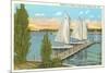 Sailboats, Pier, Buckeye Lake, Ohio-null-Mounted Art Print