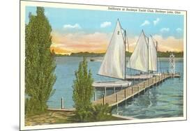 Sailboats, Pier, Buckeye Lake, Ohio-null-Mounted Art Print