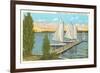 Sailboats, Pier, Buckeye Lake, Ohio-null-Framed Premium Giclee Print