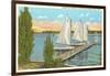 Sailboats, Pier, Buckeye Lake, Ohio-null-Framed Art Print