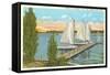 Sailboats, Pier, Buckeye Lake, Ohio-null-Framed Stretched Canvas