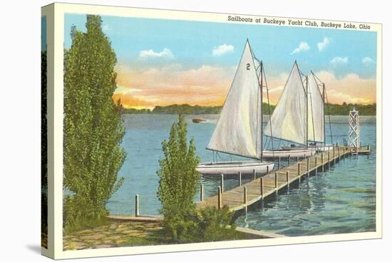 Sailboats, Pier, Buckeye Lake, Ohio-null-Stretched Canvas