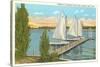 Sailboats, Pier, Buckeye Lake, Ohio-null-Stretched Canvas