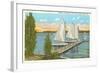 Sailboats, Pier, Buckeye Lake, Ohio-null-Framed Art Print