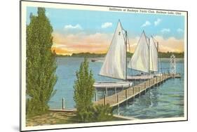 Sailboats, Pier, Buckeye Lake, Ohio-null-Mounted Art Print