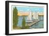 Sailboats, Pier, Buckeye Lake, Ohio-null-Framed Art Print