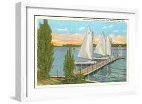 Sailboats, Pier, Buckeye Lake, Ohio-null-Framed Art Print