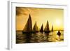 Sailboats Race, a Seasonal Race Held Every Tuessday Evening During the Summer-Keith Homan-Framed Photographic Print