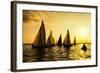 Sailboats Race, a Seasonal Race Held Every Tuessday Evening During the Summer-Keith Homan-Framed Photographic Print