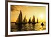 Sailboats Race, a Seasonal Race Held Every Tuessday Evening During the Summer-Keith Homan-Framed Photographic Print