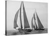 Sailboats Race during Yacht Club Cruise-Edwin Levick-Stretched Canvas