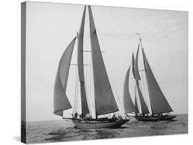 Sailboats Race during Yacht Club Cruise-Edwin Levick-Stretched Canvas