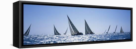 Sailboats Racing in the Sea, Farr 40's Race During Key West Race Week, Key West Florida, 2000-null-Framed Stretched Canvas