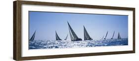 Sailboats Racing in the Sea, Farr 40's Race During Key West Race Week, Key West Florida, 2000-null-Framed Photographic Print