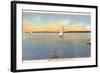 Sailboats, Saginaw Bay, Bay City, Michigan-null-Framed Art Print