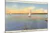 Sailboats, Saginaw Bay, Bay City, Michigan-null-Mounted Art Print