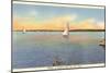 Sailboats, Saginaw Bay, Bay City, Michigan-null-Mounted Art Print