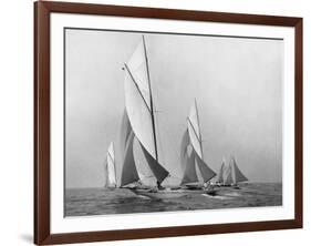 Sailboats Sailing Downwind, CA. 1900-1920-Edwin Levick-Framed Art Print