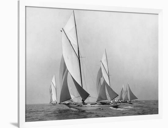 Sailboats Sailing Downwind, CA. 1900-1920-Edwin Levick-Framed Art Print