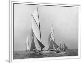 Sailboats Sailing Downwind, CA. 1900-1920-Edwin Levick-Framed Art Print