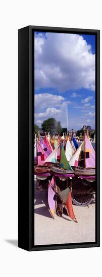 Sailboats Tuilleries Paris France-null-Framed Stretched Canvas
