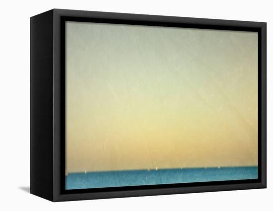 Sailboats under Pearl Sky-Robert Cattan-Framed Stretched Canvas