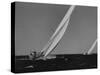 Sailboats Weatherly and Australian Contender Gretel in America's Cup Races-null-Stretched Canvas