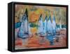 Sailboats with a Pink Sky-Brenda Brin Booker-Framed Stretched Canvas