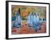 Sailboats with a Pink Sky-Brenda Brin Booker-Framed Giclee Print