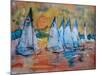 Sailboats with a Pink Sky-Brenda Brin Booker-Mounted Giclee Print