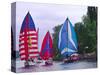 Sailboats with Spinakers in the Opening Day Parade of Boating Season, Seattle, Washington, USA-Charles Sleicher-Stretched Canvas