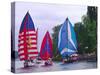 Sailboats with Spinakers in the Opening Day Parade of Boating Season, Seattle, Washington, USA-Charles Sleicher-Stretched Canvas
