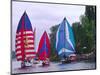 Sailboats with Spinakers in the Opening Day Parade of Boating Season, Seattle, Washington, USA-Charles Sleicher-Mounted Photographic Print