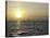 Sailboats with Sunset-Michael Brown-Stretched Canvas