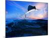 Sailfish Flying over Blue Sea Ocean Use for Marine Life and Beautiful Aquatic Nature-khunaspix-Mounted Premium Photographic Print