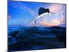 Sailfish Flying over Blue Sea Ocean Use for Marine Life and Beautiful Aquatic Nature-khunaspix-Mounted Photographic Print