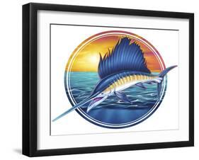 Sailfish Illustration-FlyLand Designs-Framed Giclee Print