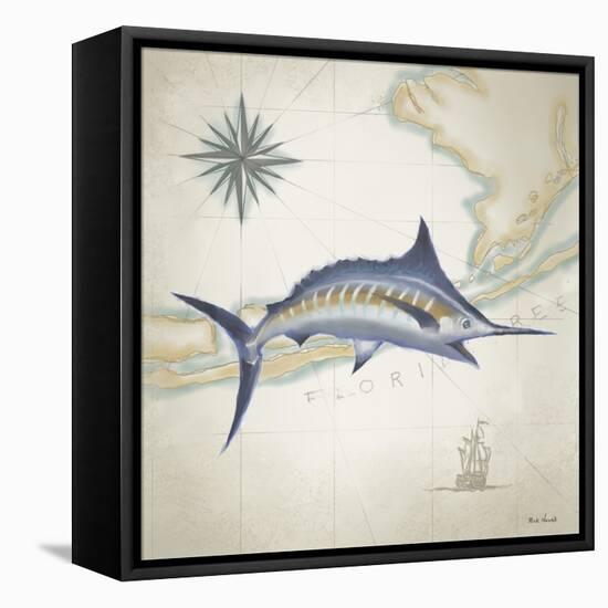 Sailfish Map I-Rick Novak-Framed Stretched Canvas