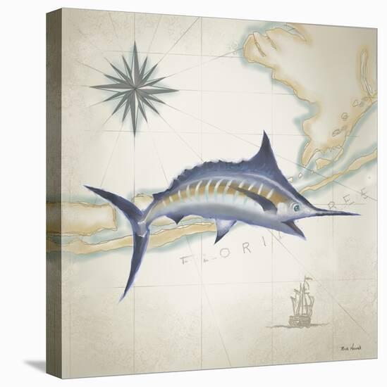 Sailfish Map I-Rick Novak-Stretched Canvas