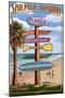 Sailfish Marina, Florida - Destinations Signpost-Lantern Press-Mounted Art Print