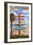 Sailfish Marina, Florida - Destinations Signpost-Lantern Press-Framed Art Print