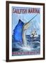 Sailfish Marina - Florida - Sailfish Scene-Lantern Press-Framed Art Print