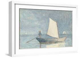 Sailing a Dory, 1880-Winslow Homer-Framed Giclee Print