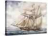 Sailing Along Coast of Falkland Islands with Schooner Sarandi in 1832-1833-null-Stretched Canvas